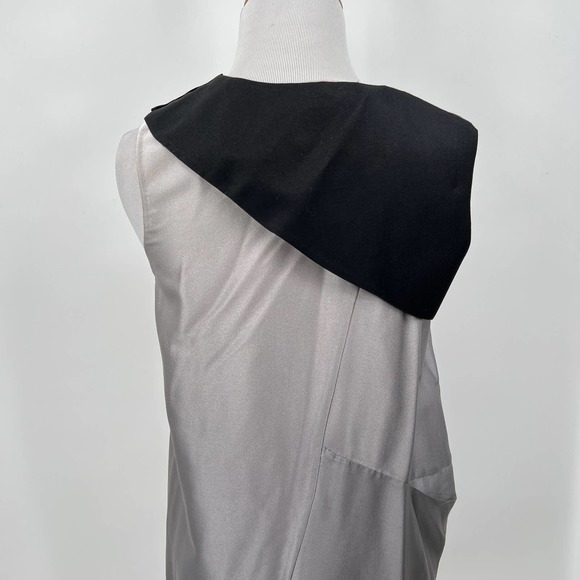 NARCISO RODRIGUEZ Tunic Dress Womens XS Gray Black Ombre Silk Asymmetrical Mini - Picture 6 of 16